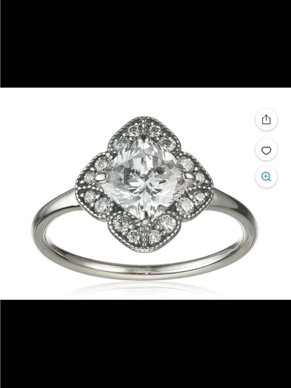 Pandora Crystallized Floral Fancy Ring 190966CZ, Size 7 verified at store